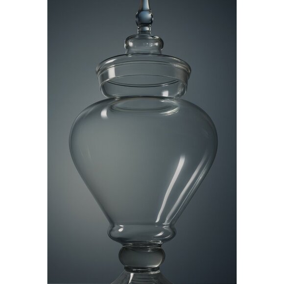 Apothecary Jar w/ Lid Antique LARGE Clear Glass 24" x 9.5" Drugstore Display EXC - Picture 4 of 16